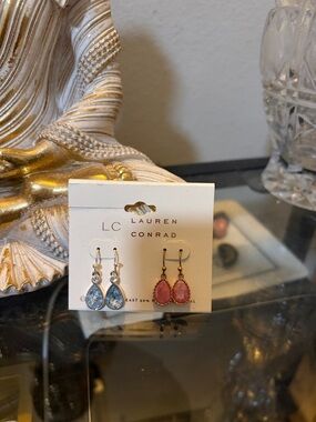 Lauren Conrad LC Teardrop Earrings Duo - Blue & Pink